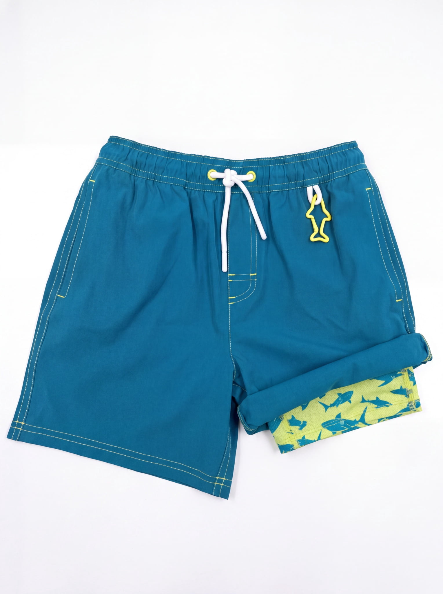 Rugged Shark Boys 6" Inseam Swim Trunks, Sizes 4-16