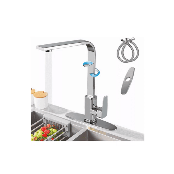 Mezcladora Para Fregadero Grifo Monomando Cocina Con Cubierta Gris