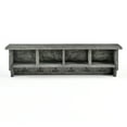 thumbnail image 4 of Alaterre Pomona 48" Metal and Reclaimed Wood Wall Coat Hook with Bench, Slate Gray, 4 of 10