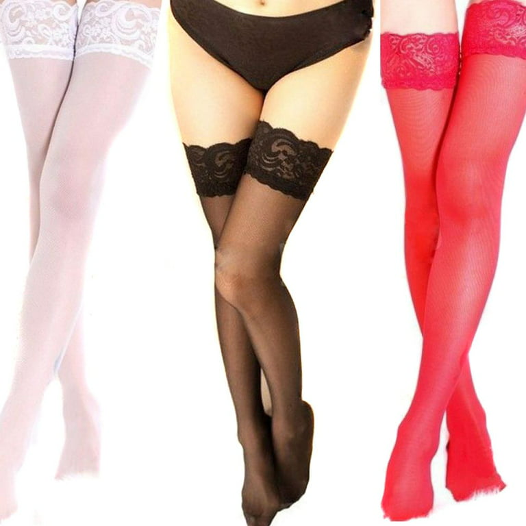 Hold-up Ladies Sexy Tights Womens Lace Top Thigh High Stockings Stay Up  Pantyhose BEIGE 