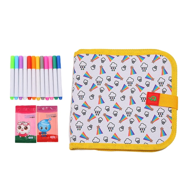 Juego de de libro borrable, juguetes de pintura portátiles, juego de pintura de escritura, libro de dibujo de regalo de Navidad, 7 páginas , estilo A