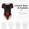 thumbnail image 4 of Rateoe Black Panther Red Background Printed Women Rash Guard Short Sleeve,Tummy control Swimsuit Surfing Swimsuit Bathing Suit Short-sleeved Onesie UPF 50+ -XX-Large, 4 of 7