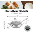 thumbnail image 2 of Hamilton Beach Fry Pan Stainless Steel 9.5in Nonstick Coating with Helper Handle and Glass Lid, Egg Pan, Omelet Pan, Stainless Steel Alloy Cookware Chef's Pan, Induction Compatible & Dishwasher Safe, 2 of 7