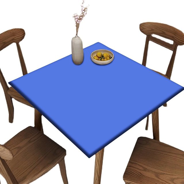 Nappe Carrée Ajustée avec Élastique, Motif Bleu Royal Imprimé sur Polyester Résistant aux Taches, pour Cuisine Intérieure Extérieure Fête Maison Dîner Patio, Convient pour Table Carrée 30 Pouces x 30 Pouces