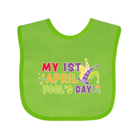

Inktastic My 1st April Fools Day with Jester Hat Gift Baby Boy or Baby Girl Bib