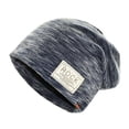 thumbnail image 1 of Beanie Hip Hop Cap Winter Solid Color Beanie ROCK Patch Fleece Lining Casual Men Hat, 1 of 7