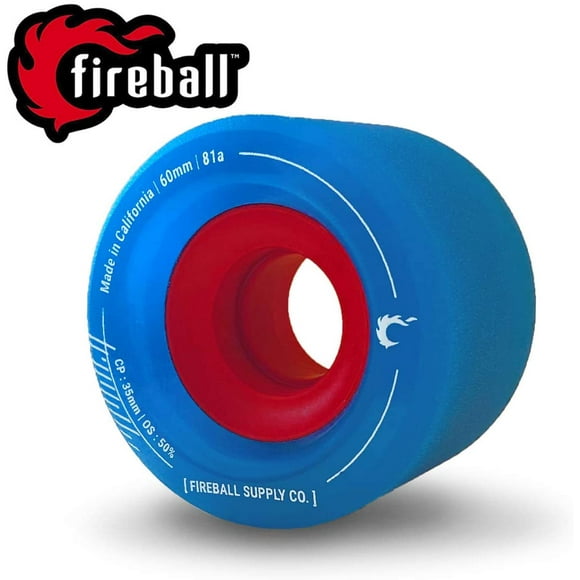 Fireball Tinder 60mm 81a Durometer Skateboard & Longboard Wheels Blue 60mm