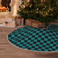 thumbnail image 5 of Daiia Black And Teal Checkerboard Drawing Merry Christmas Tree Skirt , Xmas Large Lace-up Tree Skirt, Santa Snowflakes Rustic Home Decorations New Year Party Farmhouse Decor-30", 5 of 6