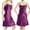 Purple, variant on Helii Women's Nightgowns, V Neck Satin Slip Sleep Dress, Sexy Slim Fit Solid Color Summer Nightdress