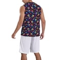 thumbnail image 2 of Naloa rainbow color Skull mushroom Basketball Jersey Reversible Men's Mesh Athletic Sports Shirts Training Practice S-4XLLarge, 2 of 6