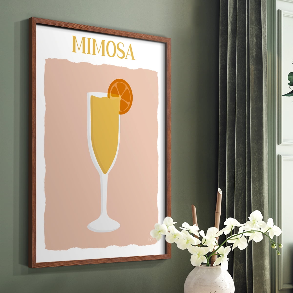 Mimosa in Brown Solid Wood 8 x 10 Framed Print