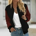 thumbnail image 2 of Futezty Zip Up Jacket for Women Lightweight Windproof Bomber Jackets Fashion Solid Baseball Coat Boyfriend Loose Fit Outerwear Casual Coat Stand Short Sports Outwear Zipper Tops Casual Daily Jackets, 2 of 6