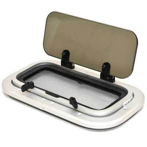 Bomar Boat Portlight Window 7005001 | 12 x 6 Inch Aluminum Smoke Tint