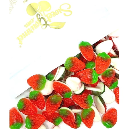 SweetGourmet Strawberries and Cream | Foam Bottom Gummy Candy | 3 Pounds