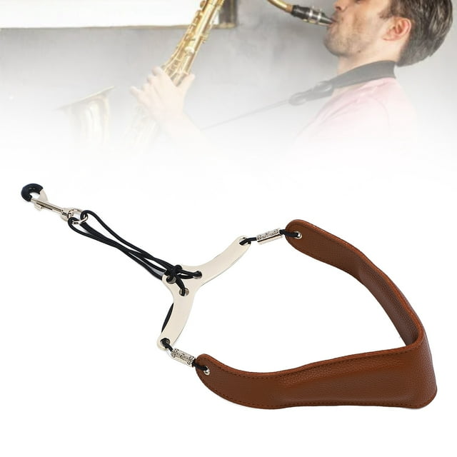 Saxophone Sangle de Cou avec Crochet en Métal, Sangle de Saxophone Réglable Alto Sax Sangle de Cou Accessoires d'Instrument