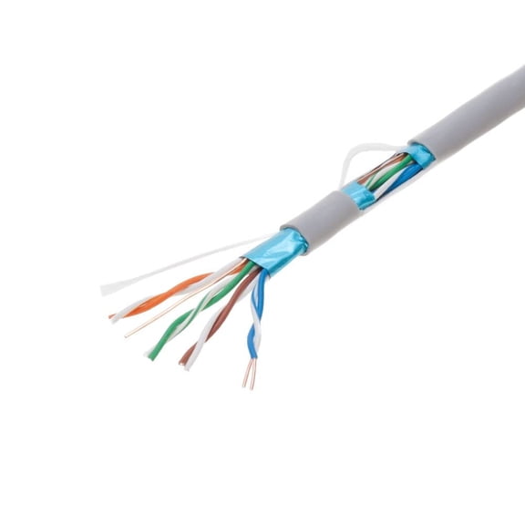 1000ft CAT5e FTP Shielded Solid 350Mhz Ethernet LAN Cable 24AWG RJ45 Network Wire Bulk Cat5 , Gray, Cables Direct Online