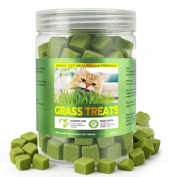 Cat Grass Treats, Cat Treats for Teeth Cleaning and Hairball Removal, Cat Food for Training Rewards Treats, Cat Chew Toys
