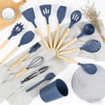 thumbnail image 3 of Mainstays Bamboo and Silicone Washed Indigo Gadgets Set, 14 pieces, 3 of 4