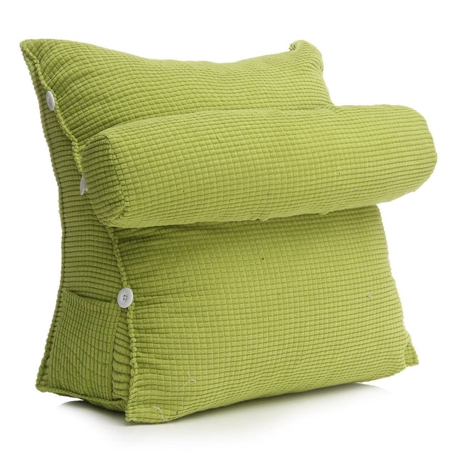Adjustable Support Cushion,Cotton Linen Headrest Backrest Triangle Back Wedge Cushion Lumbar Pillows Sofa Office Chair Reading Bed Rest Pillow Throw Cushion