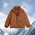 thumbnail image 2 of Winter Coat Warm Insulated Jacket With Hood Windproof Outdoor Casual Long Sleeve Padded Overcoat For Cold Weather, 2 of 4