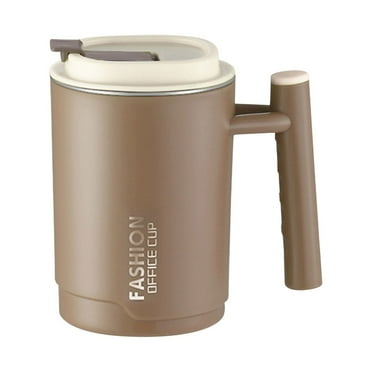 17oz Insulated Coffee Mug with Lid, Stainless Steel Coffee Cup, Double Wall Vacuum Coffee Tumbler with Handle, Premium Thermal Travel Coffee Mug for Water, Tea, Hot and Cold Drinks (Khaki)