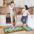 thumbnail image 2 of Sunflowers Teal Rugs and Mats Set 2 Piece Turquoise Non Slip Washable Runner Rug Set of 2 for Kitchen Sink Floor Home Decor Laundry Home Sweet Home, 2 of 6