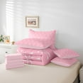 thumbnail image 5 of Manfei Cartoon Cute Ribbon Bedding Comforter Set 7pcs, Girly Pink Bowknot Queen Bedding Sets, Teens Boys Girls Kids Reversible Queen Sheet Sets, Ultra Soft Home Decor, 5 of 7