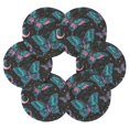 thumbnail image 2 of 6 Pcs Drink Coasters with Holder 3.94in Woven Coasters for Drinks Butterfly and The Moon Coaster Set for Protection Table, 2 of 7