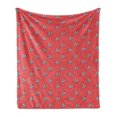 thumbnail image 1 of Abstract Art Soft Flannel Fleece Blanket, Tattoo Style Crystal Like Rays Children Hipster Geometric Illustration, Cozy Plush for Indoor and Outdoor Use, 50" x 70", Dark Coral White, by Ambesonne, 1 of 5