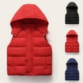 thumbnail image 5 of ZACPNCV Boys Girls Winter Hooded Puffer Vest Kids Lightweight Sleeveless Zipper Quilted Puffy Jacket Warm Soft Waistcoat Red 11-12 Years, 5 of 5