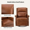 thumbnail image 4 of Genuine Leather Swivel Rocker Recliner Wingback Transitional Saddle, 4 of 8