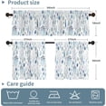 thumbnail image 6 of Blue Leaf Curtain for Kitchen Bathroom Elegant Green Floral Rod Pocket Window Tier Curtains Valance Set 3 Pcs Plant Printed Short Curtains 54 x 18 inches + 27 x 36 inches *2, 6 of 6