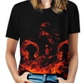thumbnail image 1 of Flames Of Fury New Fashion Zip Off Shoulder Top Short-Sleeve Women Shirt Fire Fire Pattern Fire Patterns Fire Art Fire Artwork, 1 of 5