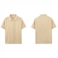 thumbnail image 3 of Suéter Informal de Verano para Hombre, con Botones Finos, Estilo Ejecutivo, Estilo Retro, de Corta, para Playa Caqui L, 3 of 8