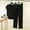 Black, variant on FRSASU Women's Soft Pajamas Sets 2 Piece Lounge Set Comfy Short Sleeve Tops with Loose Pants Pj Sets Casual Loungewear Outfits Blue-C