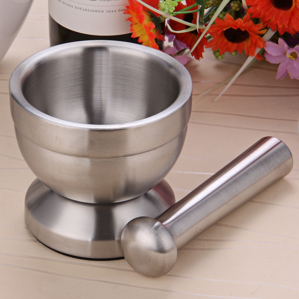 Fordawn Mortar and Pestle Stainless Steel Spice Grinder Pill Crusher Herb Bowl | Walmart Canada
