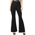 thumbnail image 1 of Pantalones de pierna ancha informales sólidos INC Mujer Negro 6, 1 of 1