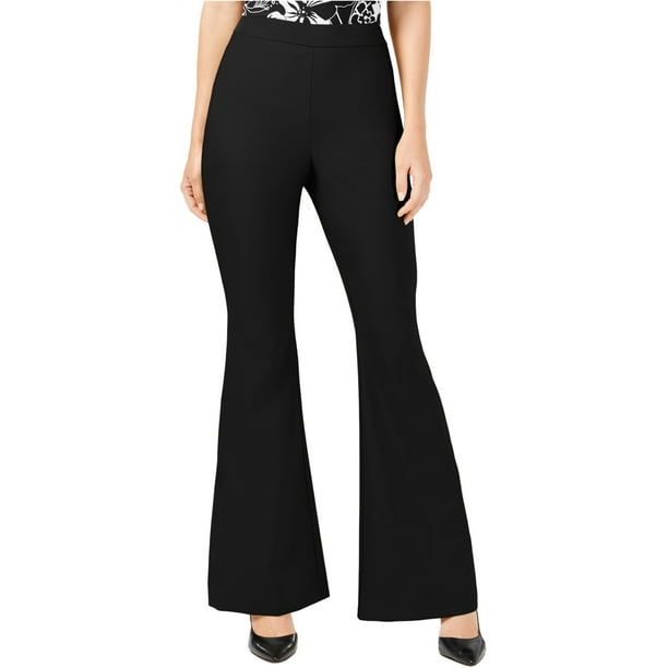 Pantalones de pierna ancha informales sólidos INC Mujer Negro 6