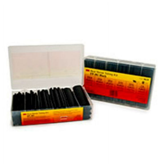 3M(TM) Heat Shrink Tubing Assorted Black Kit FP-301-Black, (Pack of 102)