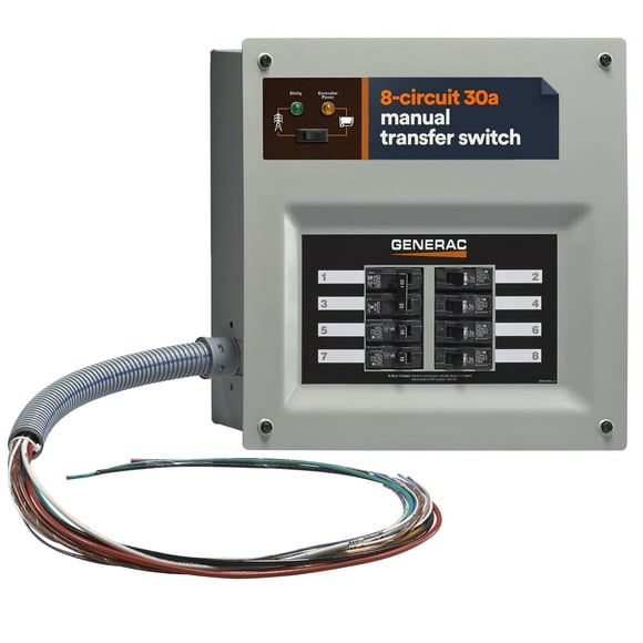 Interruptor de transferencia manual Generac 6854 HomeLink 30A de 8 circuitos