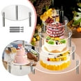 Clear Acrylic Cake Display Stand Circular Metal Support Shelf Jelly