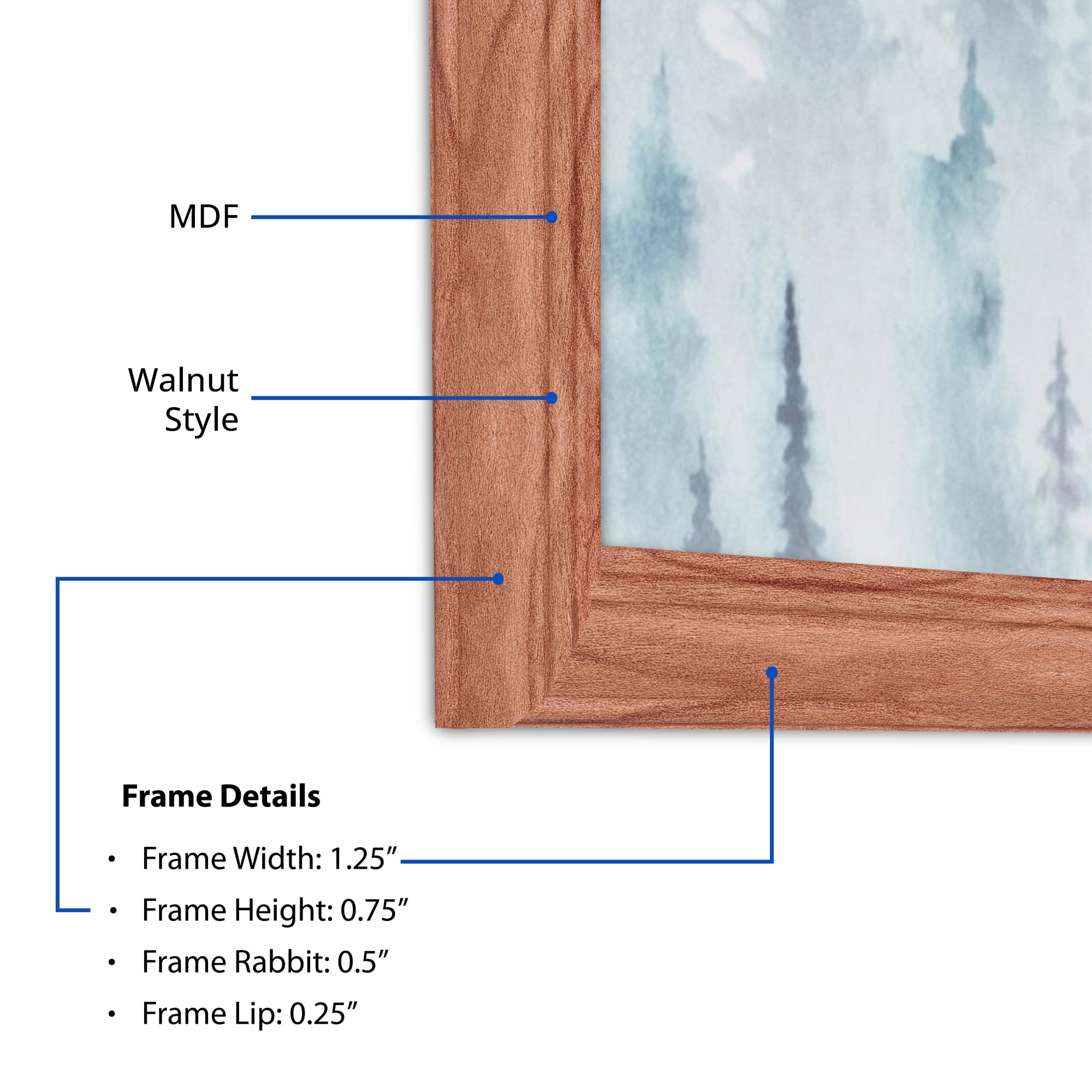ArtToFrames 30" x 40" Walnut Picture Frame, 30x40 inch Brown MDF Poster Frame (WOM-4086),  Pack