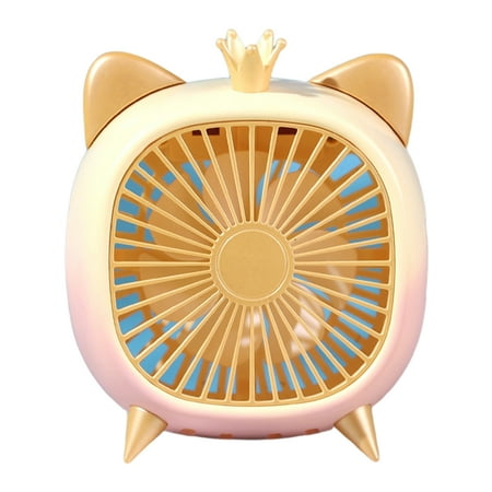 

Porfeet Desk Fan Quiet 3 Speeds Strong Wind Creative Cartoon Mini Table USB Cooling Fan for Student