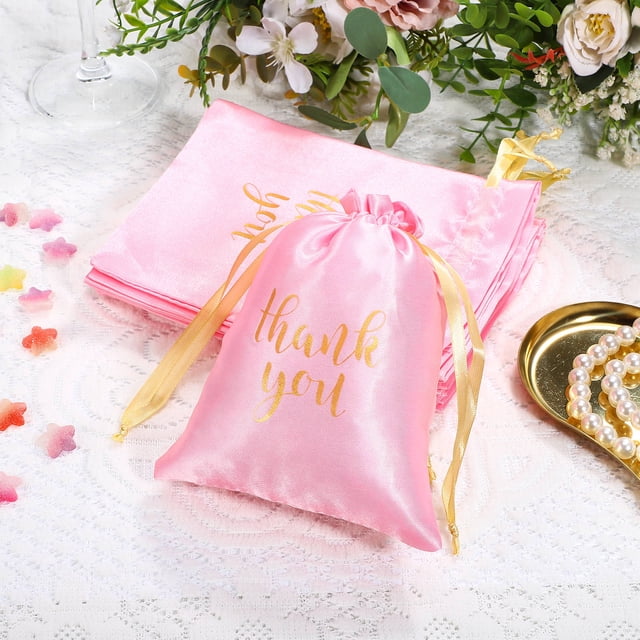 IDEANATEGRATE 15Ud Bolsas De Regalo Rosa De Tela Con Para Fiesta Y Ocasiones Especiales