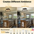 thumbnail image 3 of Farmhouse Ceiling Light Semi Flush Mount 4-Light Square Rustic Island Light Fixtures for Entryway Hallway Dining Room Living Room Bedroom, 3 of 6