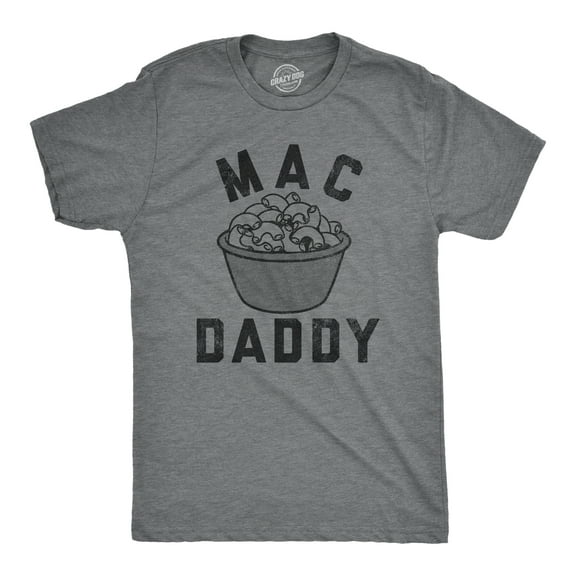 Mens Mac Daddy T Shirt Funny Macaroni Cheese Pasta Noodles Tee for Guys Graphic Tees