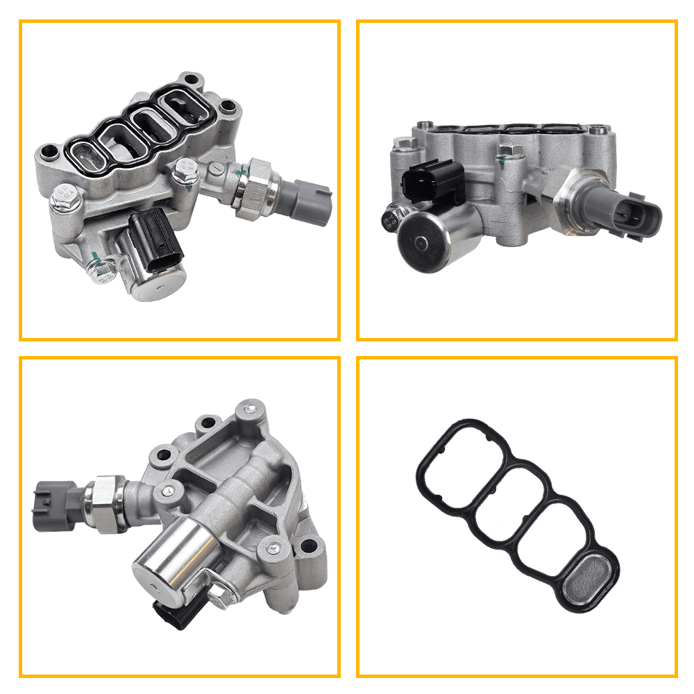15810-RKB-J01 Engine Variable Valve Timing (VVT) Solenoid, VTEC Solenoid Spool Valve, Transmission Clutch Dual Linear Shift Solenoid | Fit for Honda Accord Odyssey Pilot V6 3.0L 3.5L | OE# 918-078