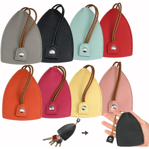 8Pcs Winkkey - Protective Pull Out Key Case, Car Key Case, Creative Pull-Out Key Case Cover, PU Leather Large-Capacity Car Key Protective Bag