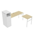 thumbnail image 6 of SYNGAR L-Shaped Office Desk, with Storage Cabinet and Hooks, Industrial Computer Desk, Home Writing Study Desk, Modern Gaming Desk, Laptop Workstation, White, D4612, 6 of 10