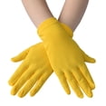 thumbnail image 3 of Adult Spandex Gloves,Short Stretchy Opera Gloves for Halloween Party Costume 1920s Flapper Accessories Yellow, 3 of 4